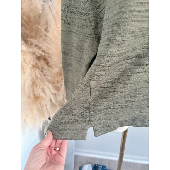 Saturday Sunday Fleece Space Dye Cowl Neck Sweater Size Small Olive Green - Picture 4 of 11